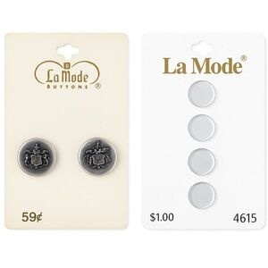 La Mode 2ct Silver Blazer Buttons and 4ct White Iridescent Buttons